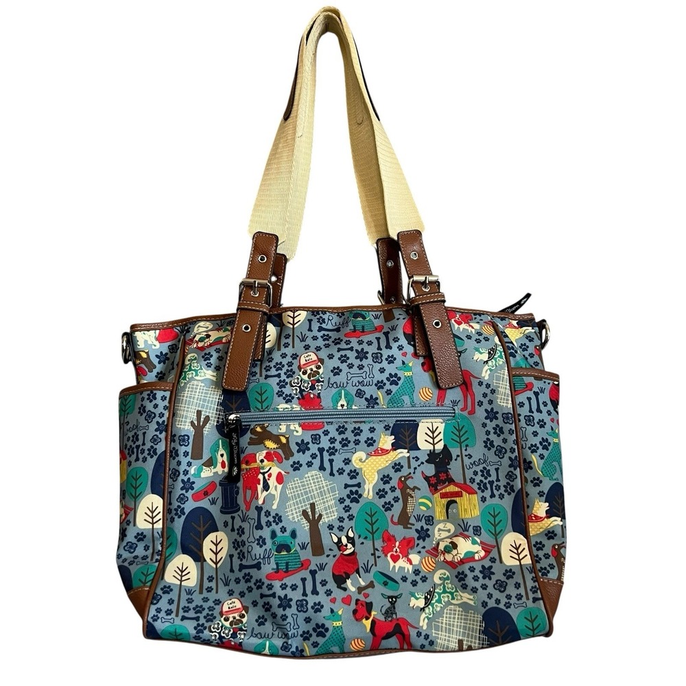 Lily Bloom Shoulder Bag Who Let the Dogs Out Multi Pocket 3 Compartments - Picture 2 of 16
